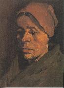 Vincent Van Gogh Head of a Peasant Woman with a brownish hood Sweden oil painting artist